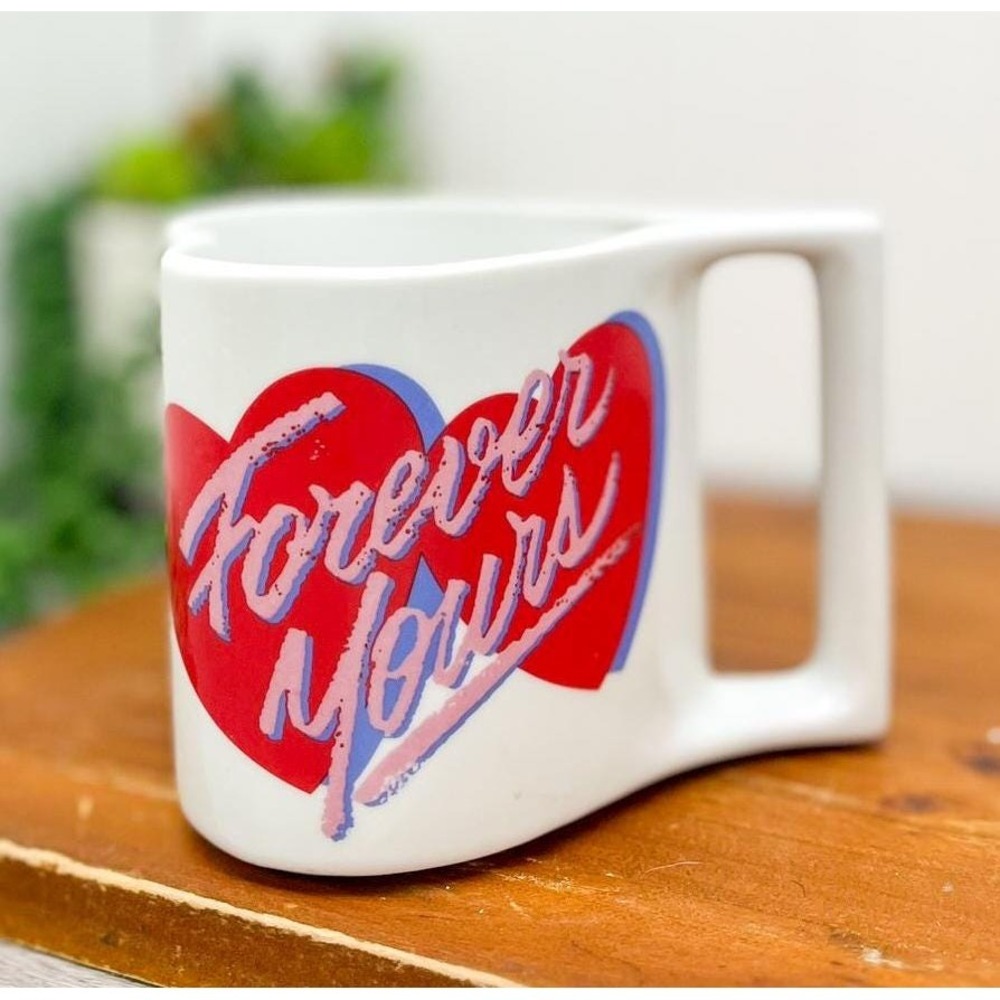 1980's Heart Shaped Coffee Mug, Forever Yours Coffee Cup